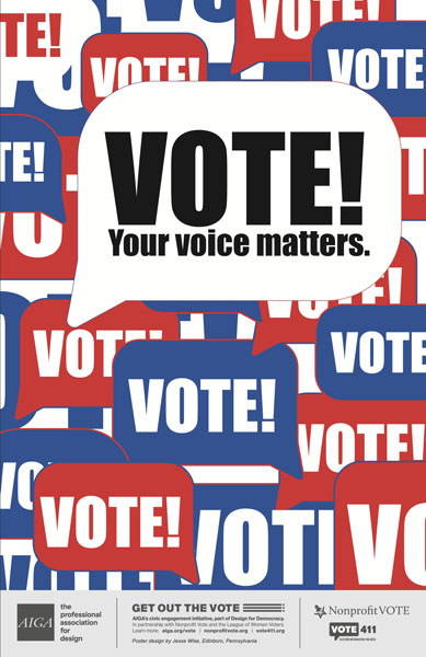 An instructional poster to vote.